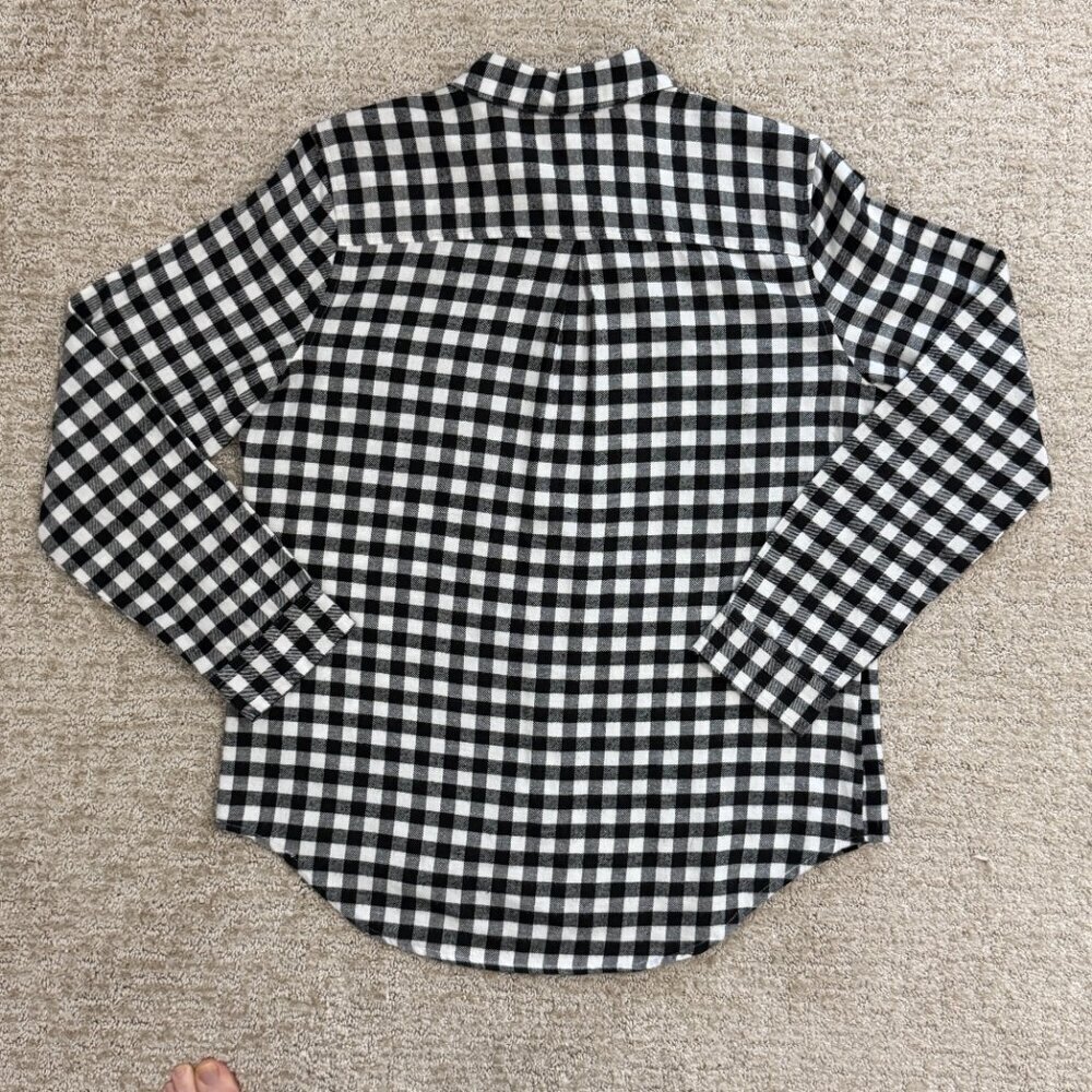 U.S. Polo Assn Women’s Black & White Gingham Flannel Shirt Medium Cotton Plaid B - Picture 4 of 4